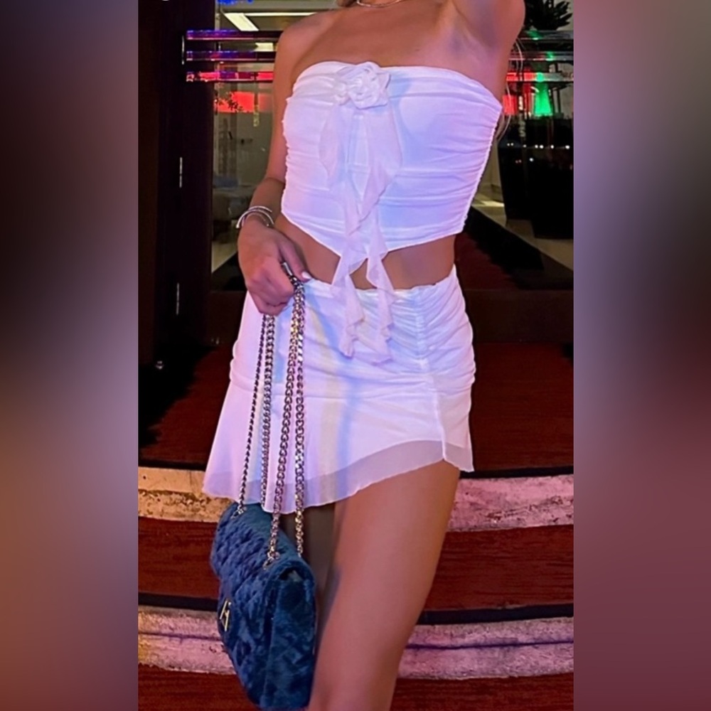 Princess Polly White Two-Piece Set skirt set